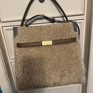 Tory Burch Radziwill Large Double Merino Shearling Bag NWT